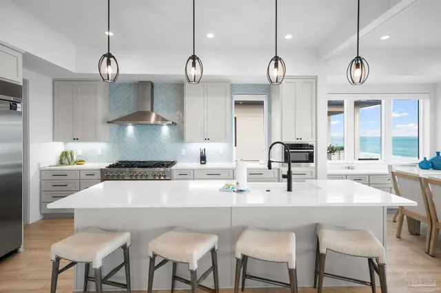 a view of a balcony with an ocean view