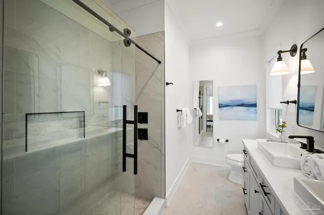 a view of a terrace with furniture and city view