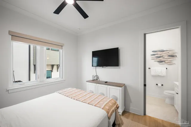 a view of building with ocean view