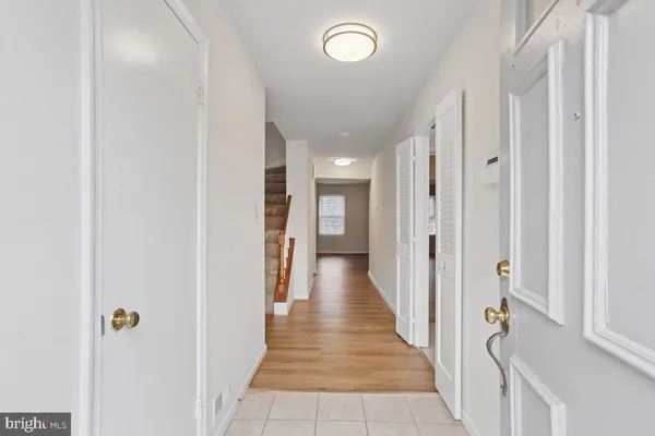 a view of a hallway with a elevator