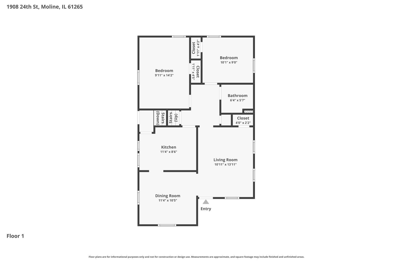1908 24th Street Moline, IL 61265 - Photo 29 of 32 a picture of a floor plan