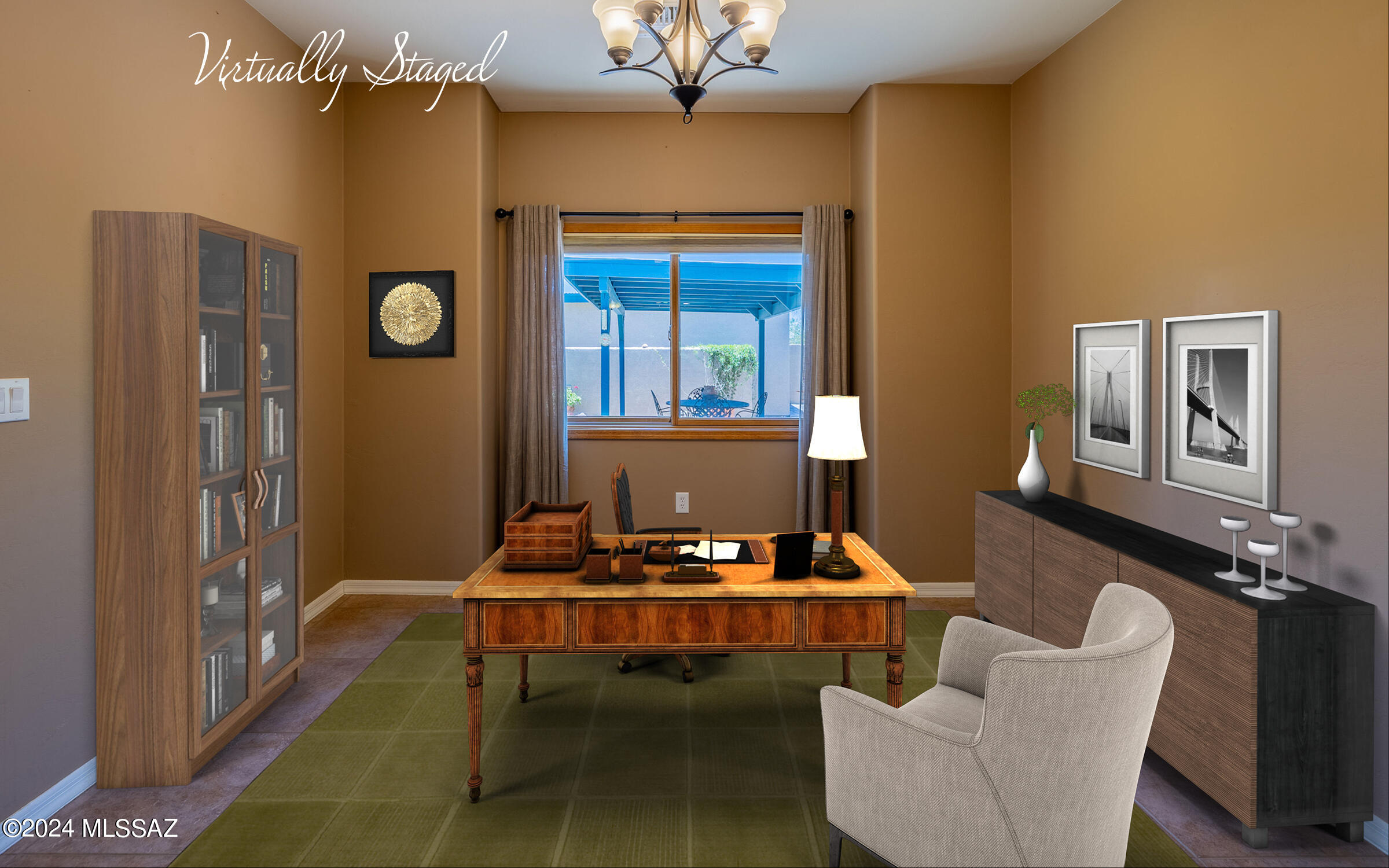 341 Sharon Road Vail, AZ 85641 - Photo 17 of 50 a living room with furniture a chandelier and a window
