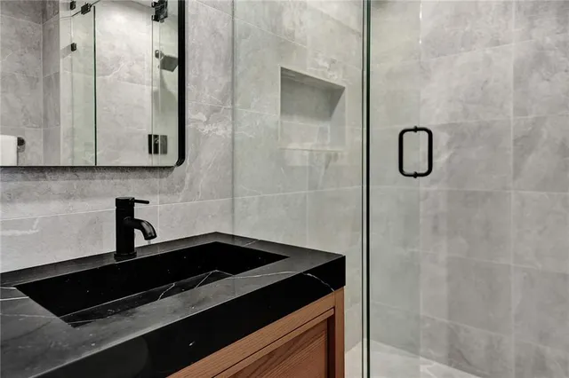 a bathroom with a shower