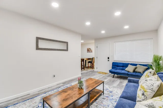 a living room with furniture