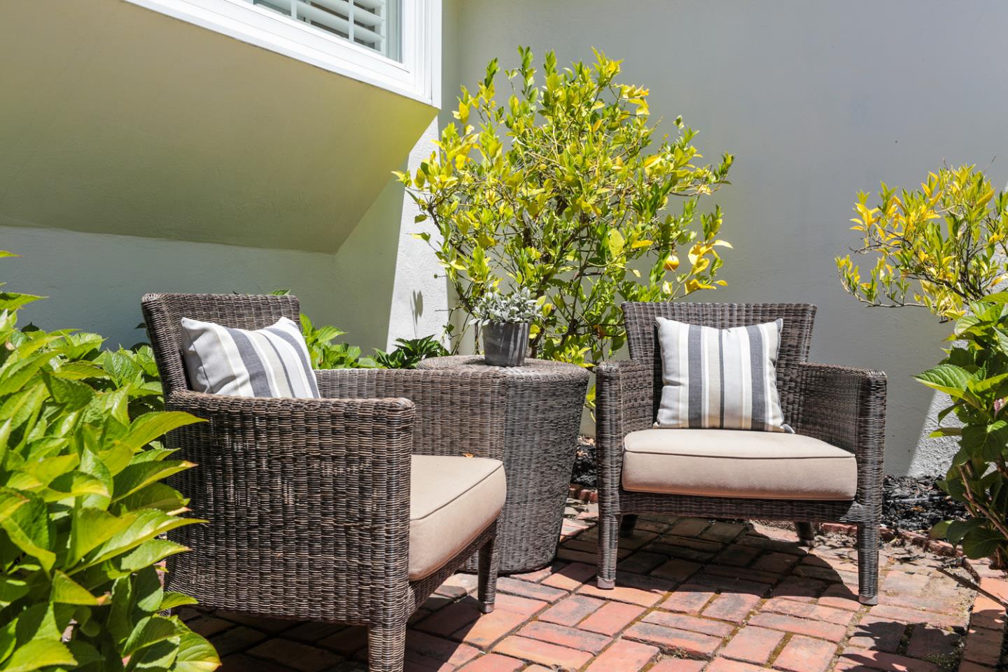 1104 Cambridge Road Burlingame, CA 94010 - Photo 10 of 34 a outdoor living space with furniture and a potted plant