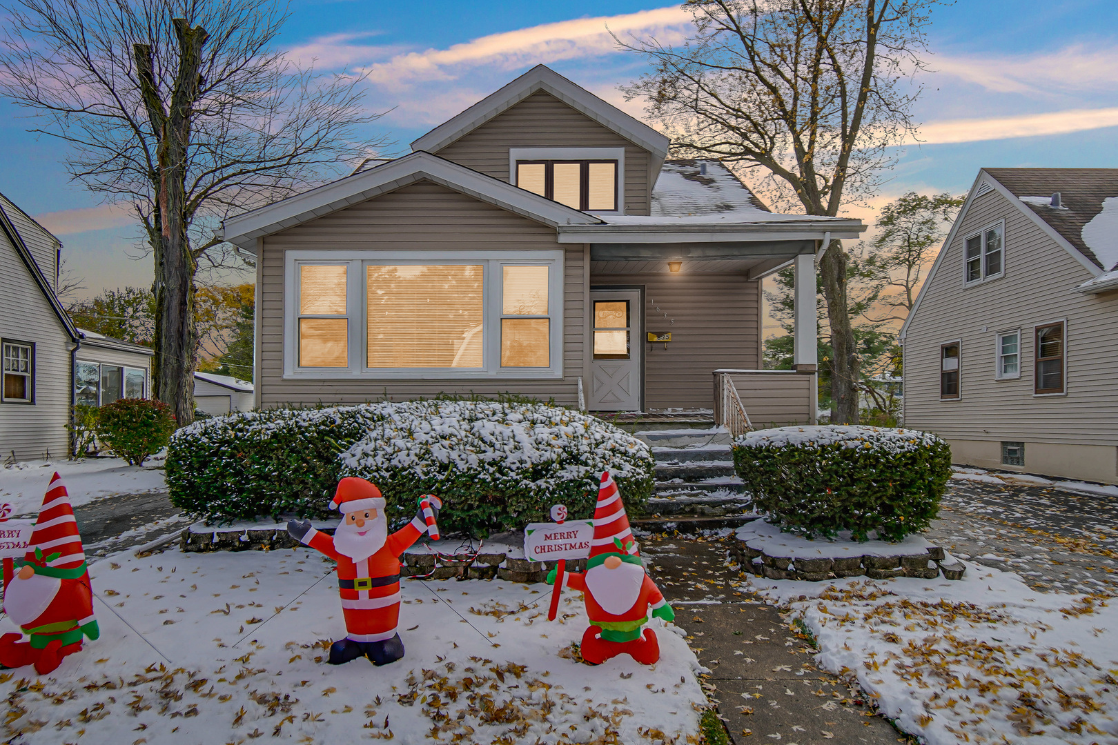 a front view of a house