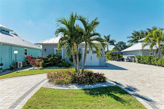 a view of a house with a yard and plant