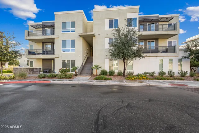 a view of a street with a house