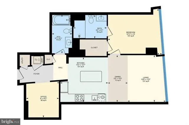 a large building with swimming pool in front of it