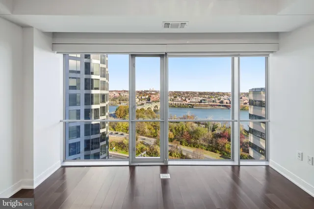 a view of a glass door