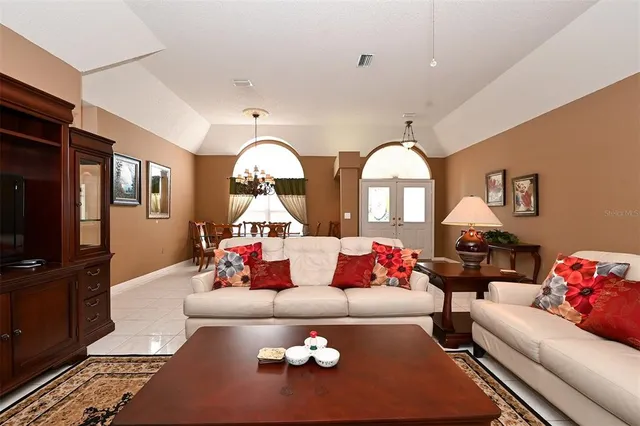 a living room with furniture