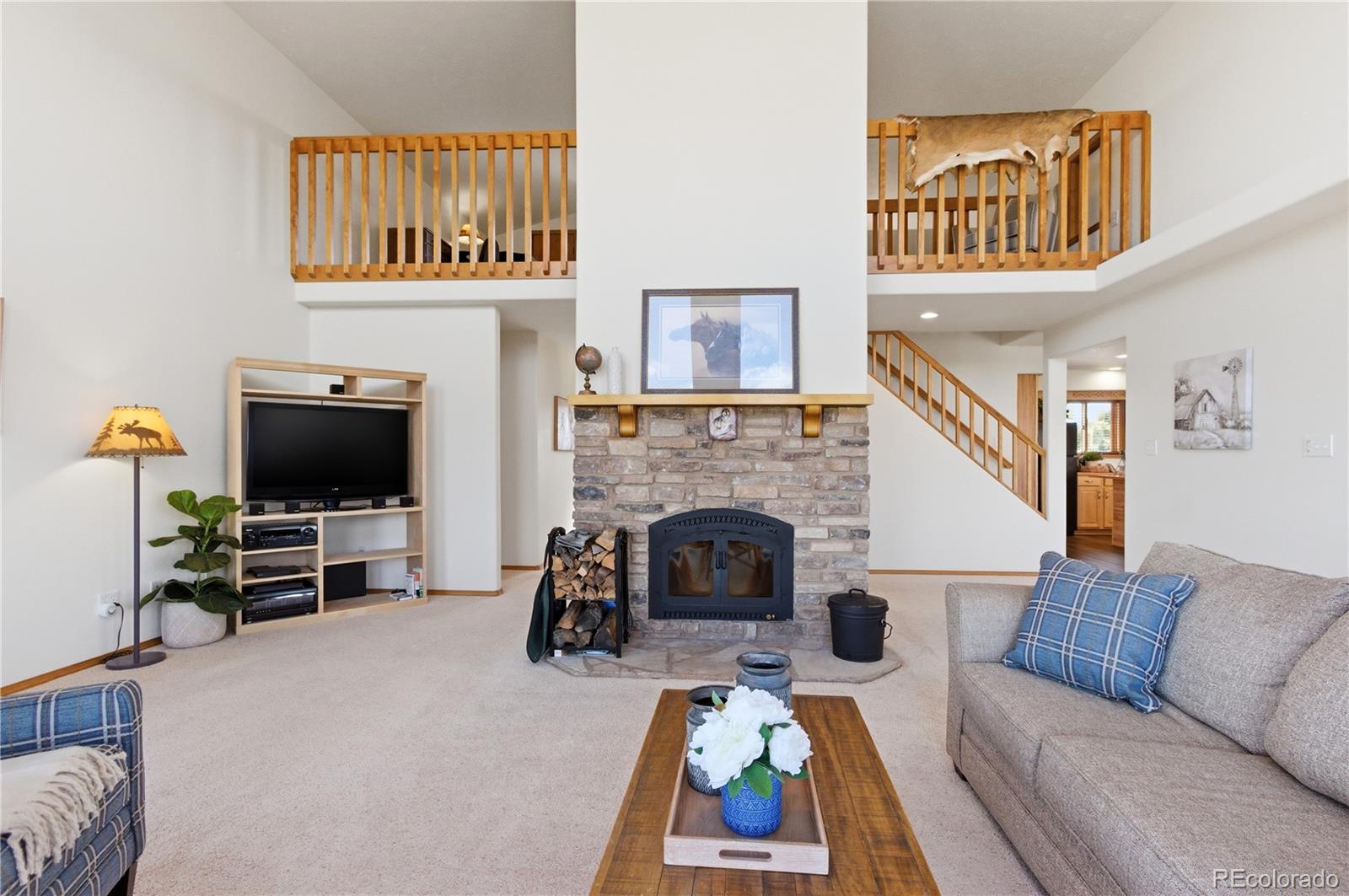 90 Riggs Road Westcliffe, CO 81252 - Photo 11 of 35 a living room with furniture and a flat screen tv