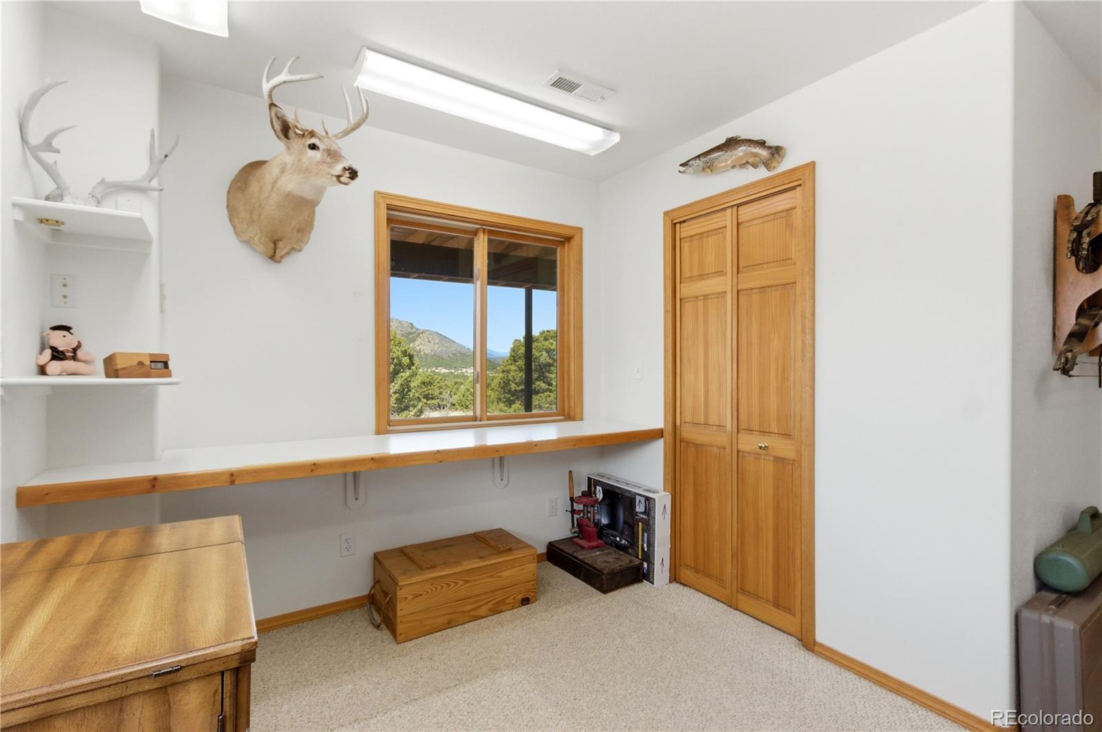90 Riggs Road Westcliffe, CO 81252 - Photo 24 of 35 a bedroom with a bed and cabinets