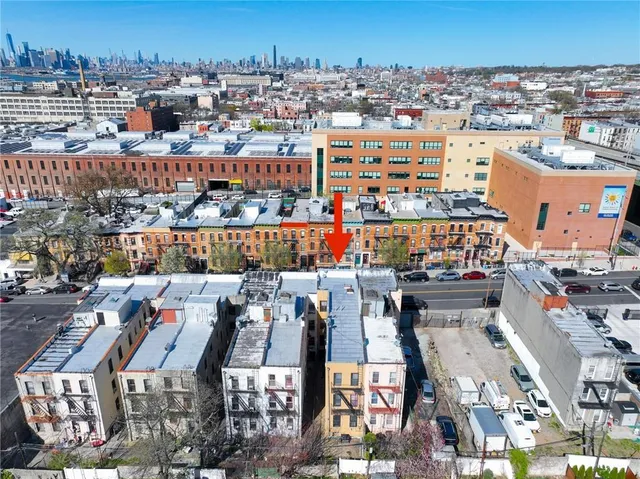 an aerial view of a city