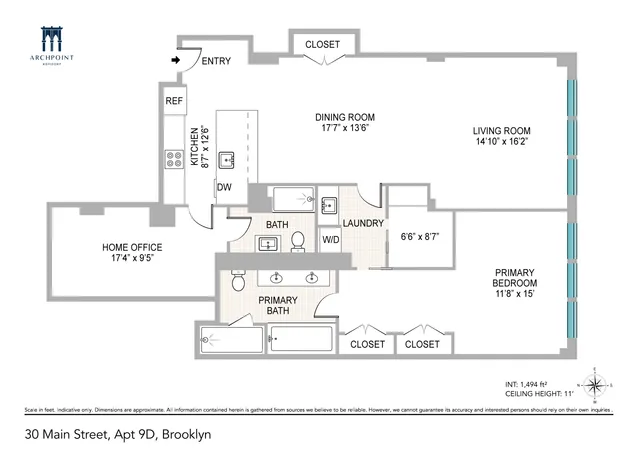 $1,850,000 | 30 Main Street, Unit 9D | DUMBO