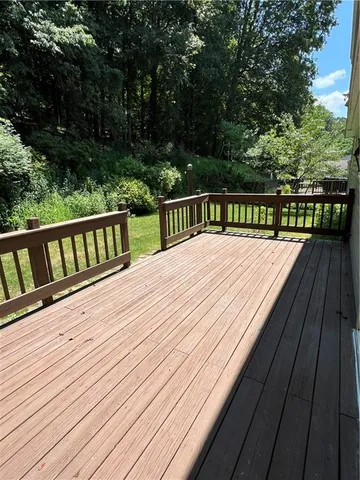 a view of wooden deck