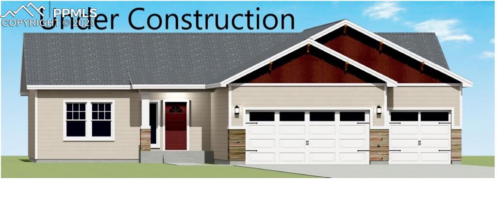 a view of house with garage