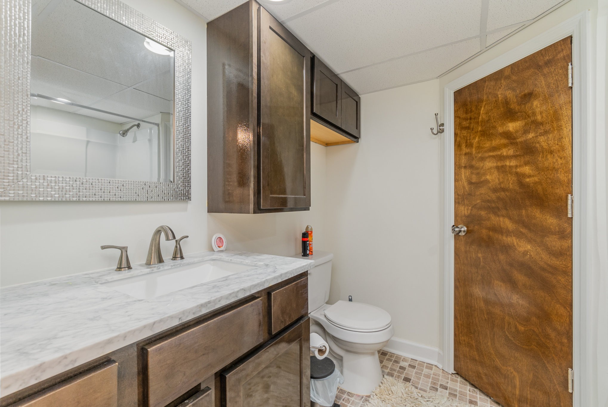 4120 Woodrow Wilson Road Springfield, TN 37172 - Photo 30 of 38 a bathroom with a granite countertop sink and a mirror
