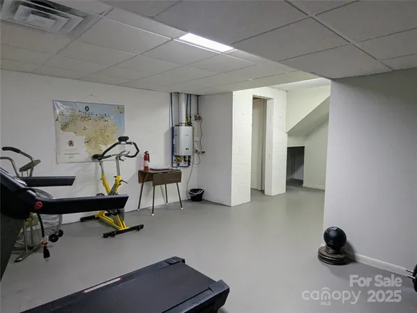 a view of a workspace with gym equipment