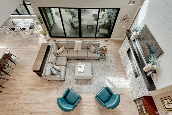 a living room with furniture