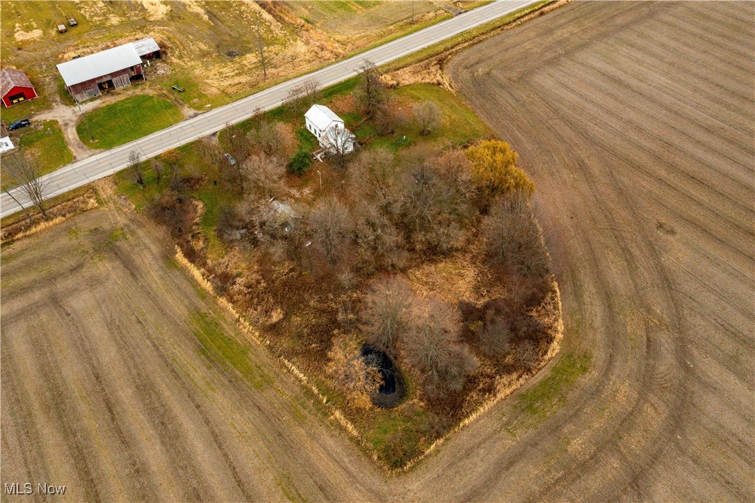 12402 Greenwich Road Homerville, OH 44235 - Photo 18 of 21 Aerial view of property and surrounding area with rural landscape and rows of crops