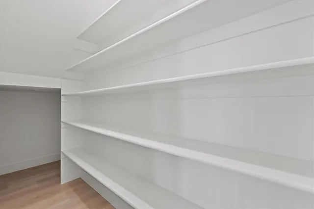 a view of an empty walk in closet
