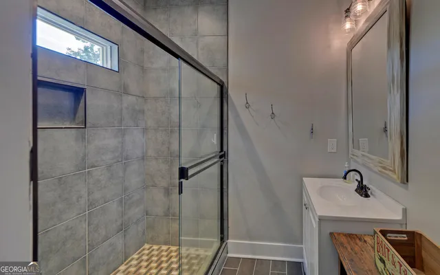 a backyard of a house with lots of green space