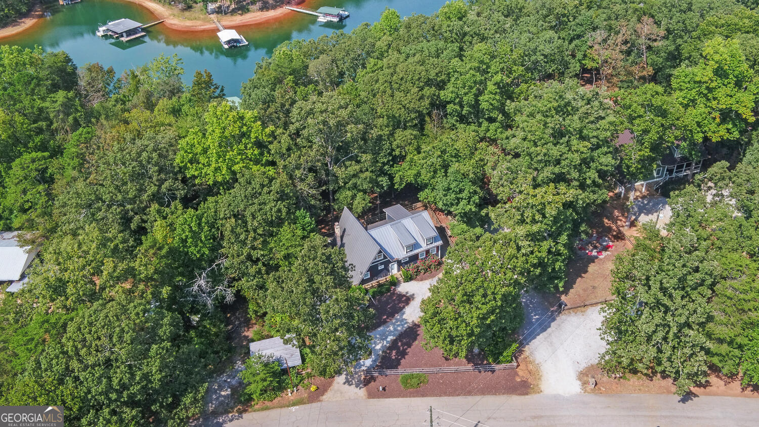 1047 Tranquility Lane Hartwell, GA 30643 - Photo 44 of 60 an aerial view of a house with a yard