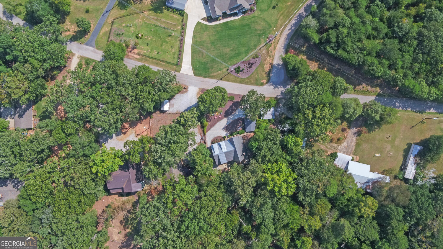1047 Tranquility Lane Hartwell, GA 30643 - Photo 51 of 60 an aerial view of residential house with outdoor space and trees all around