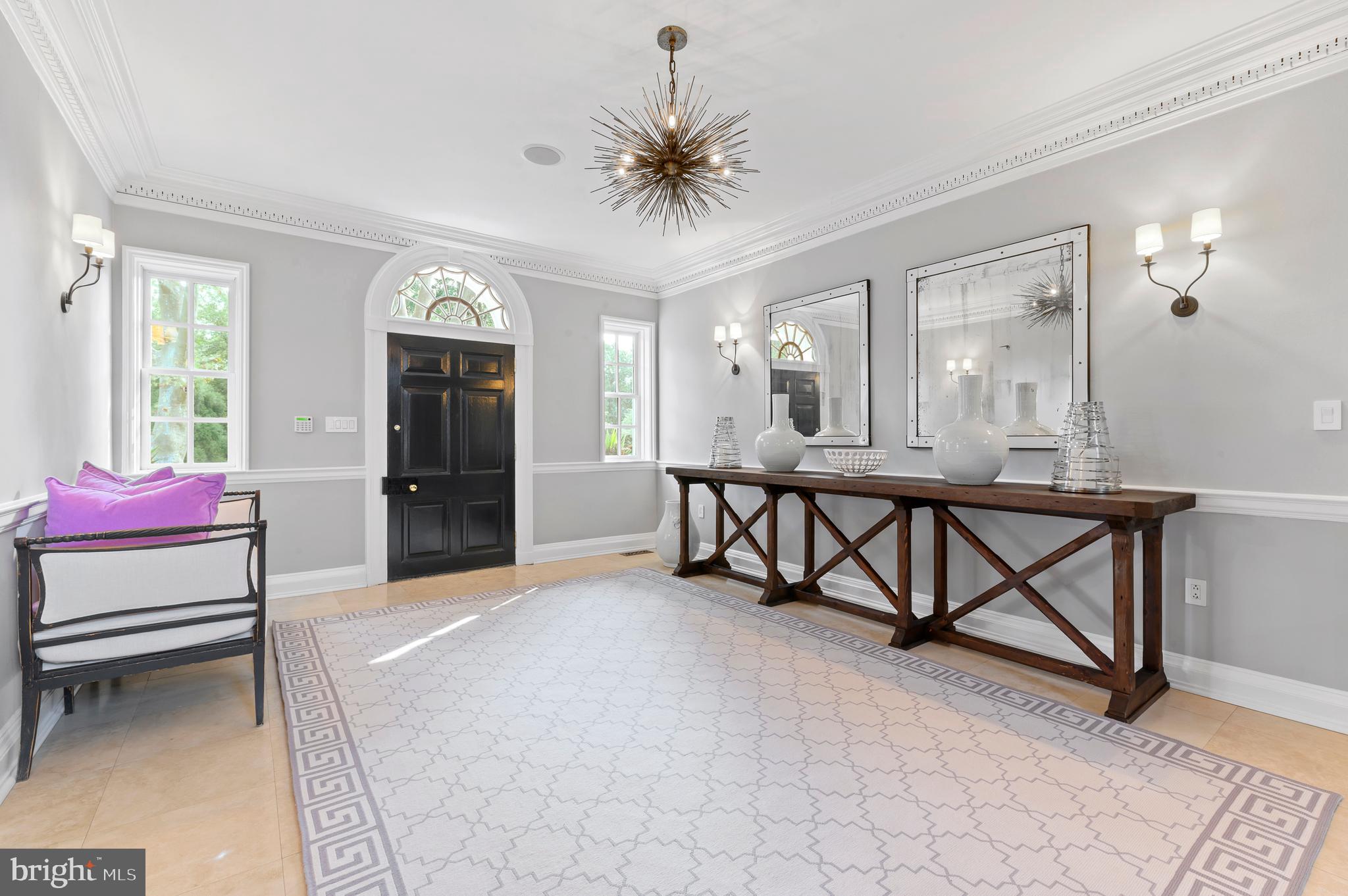 375 North Spring Mill Road Villanova, PA 19085 - Photo 15 of 72 Foyer with marble floors and intricate moldings