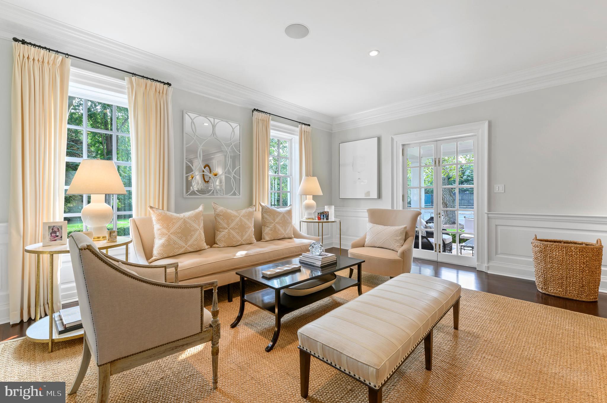 375 North Spring Mill Road Villanova, PA 19085 - Photo 18 of 72 Formal Living room with doors to covered porch