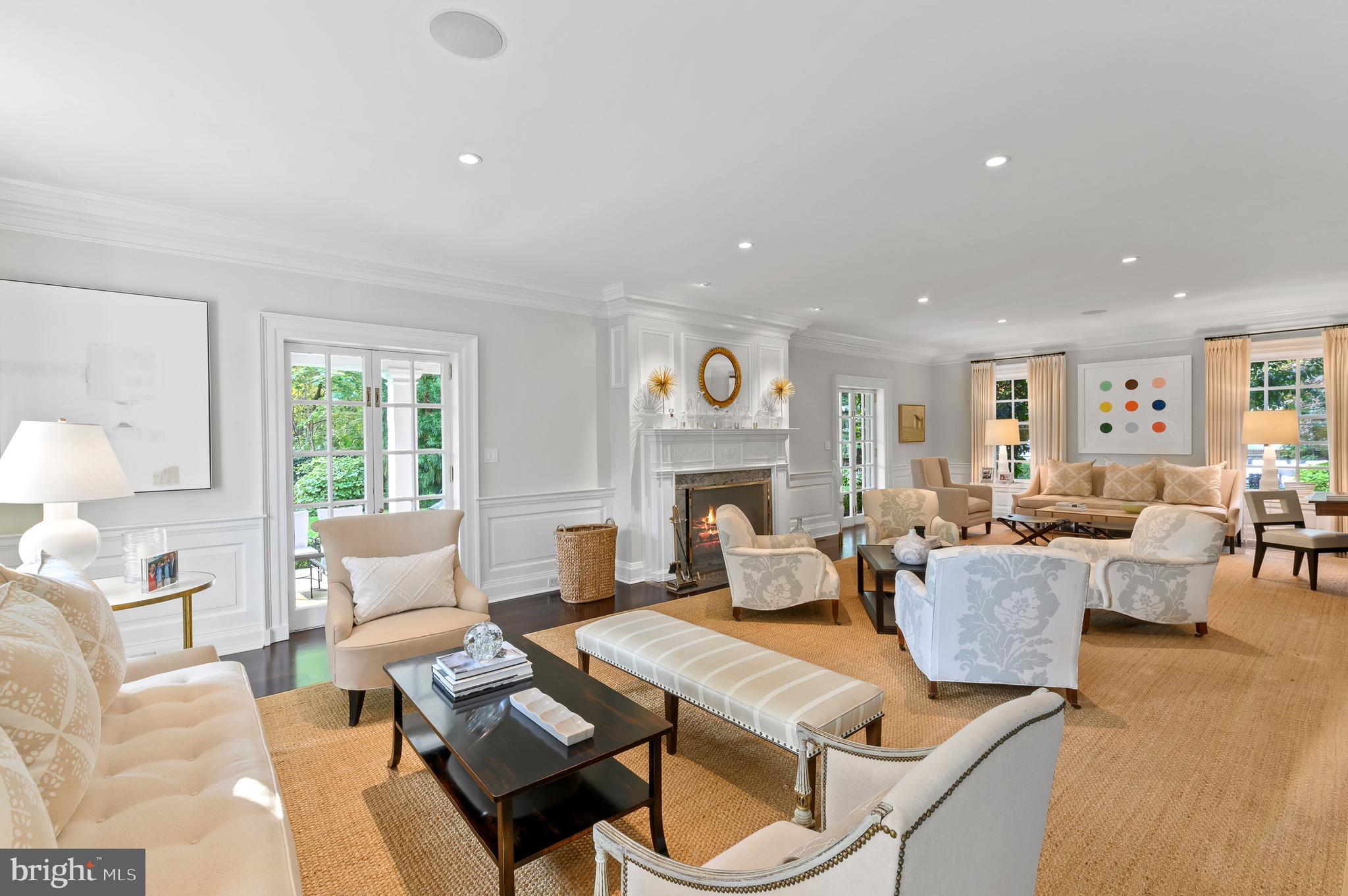375 North Spring Mill Road Villanova, PA 19085 - Photo 19 of 72 Formal living room w/ antique marble fireplace