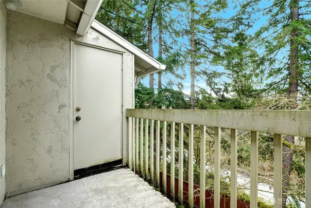 a view of a wooden fence