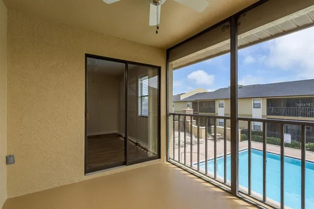 a view of a glass door