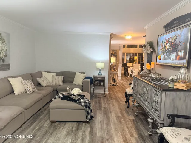 a living room with furniture and a couch