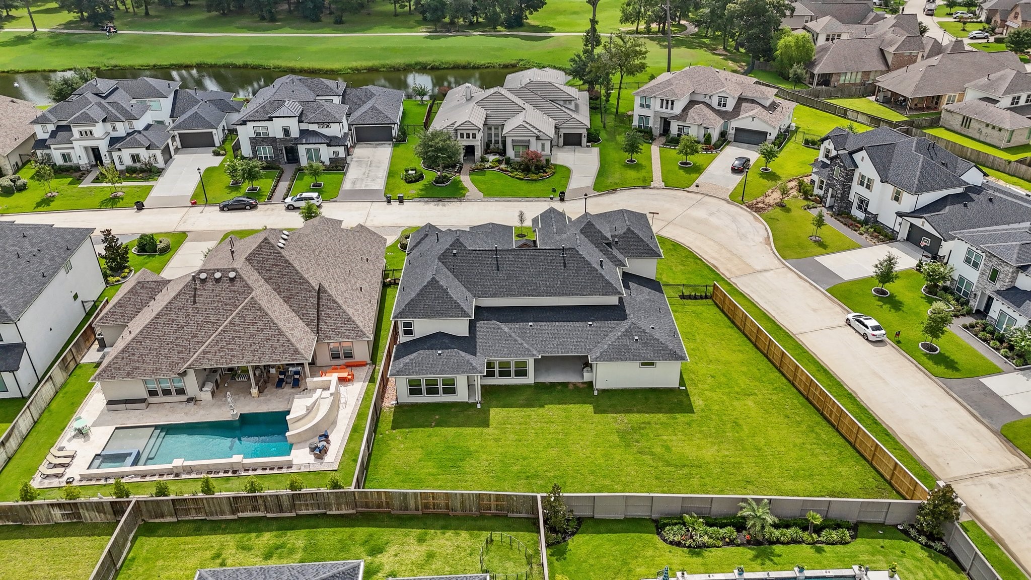 24807 Pacific Dunes Lane Spring, TX 77389 - Photo 48 of 50 an aerial view of a house with swimming pool garden and outdoor seating