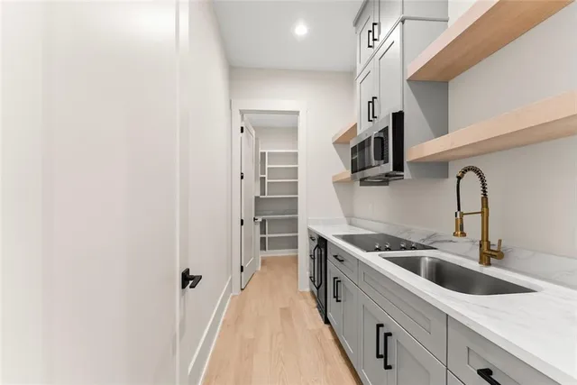 a view of a lake with a big yard