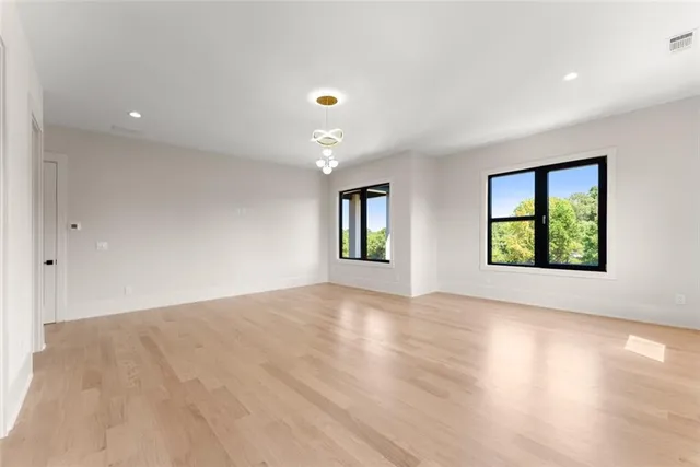 a view of a lake with outdoor space