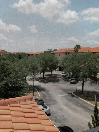 a outdoor space with lots of trees