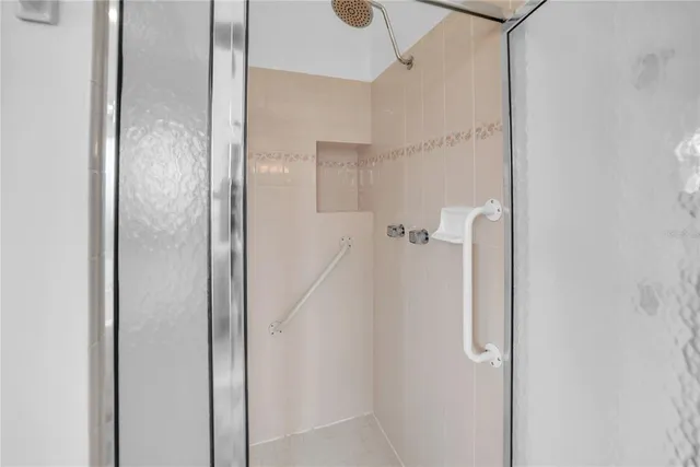 a bathroom with a shower