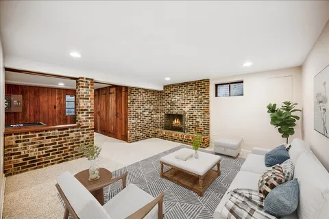 a living room with furniture