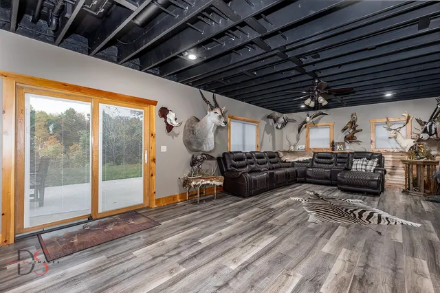 a view of a room with furniture