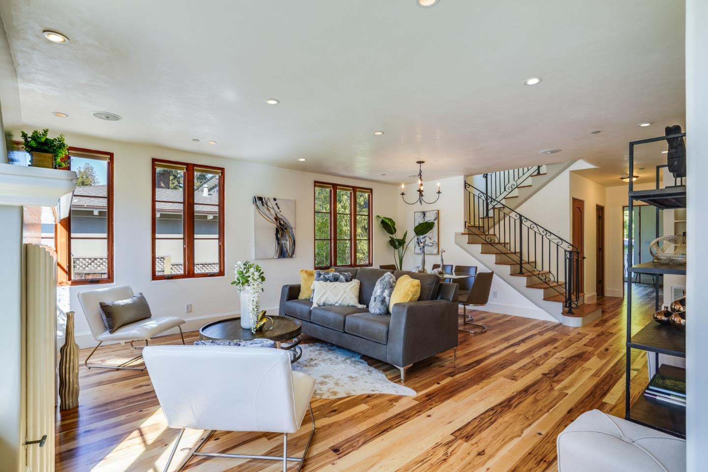 720 Edgewood Road San Mateo, CA 94402 - Photo 6 of 56 a living room with fireplace furniture and a large window