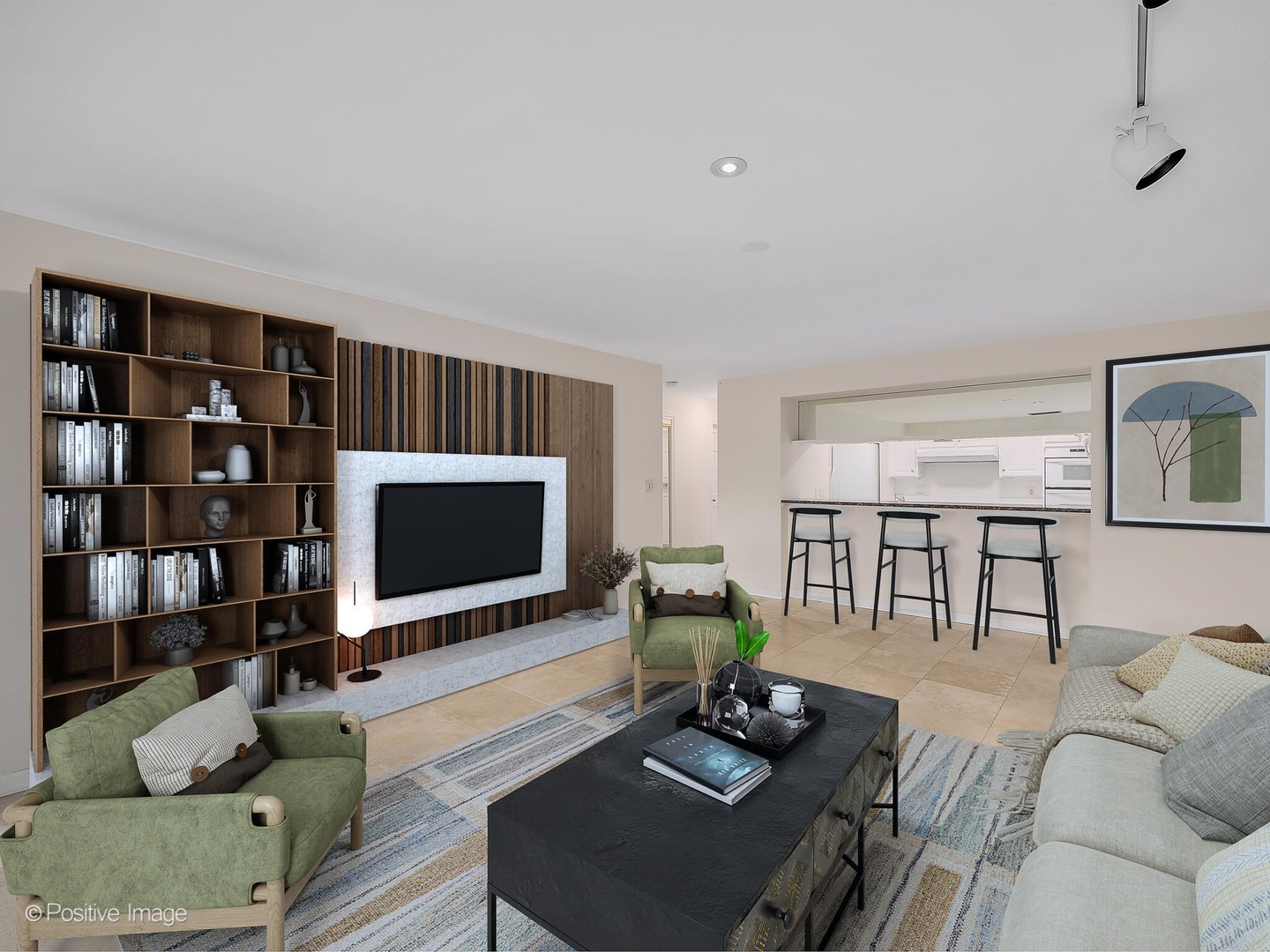 1401 Burr Oak Road, Unit 202B Hinsdale, IL 60521 - Photo 16 of 40 a living room with furniture and a flat screen tv