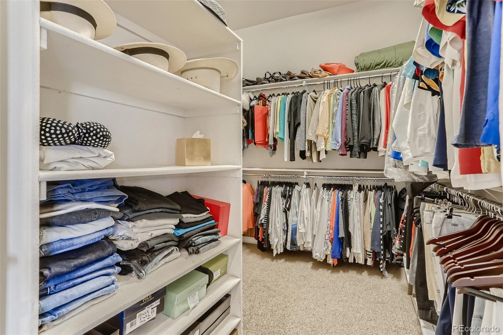 10189 Longview Drive Lone Tree, CO 80124 - Photo 24 of 40 a view of walk in closet with clothes and shoes