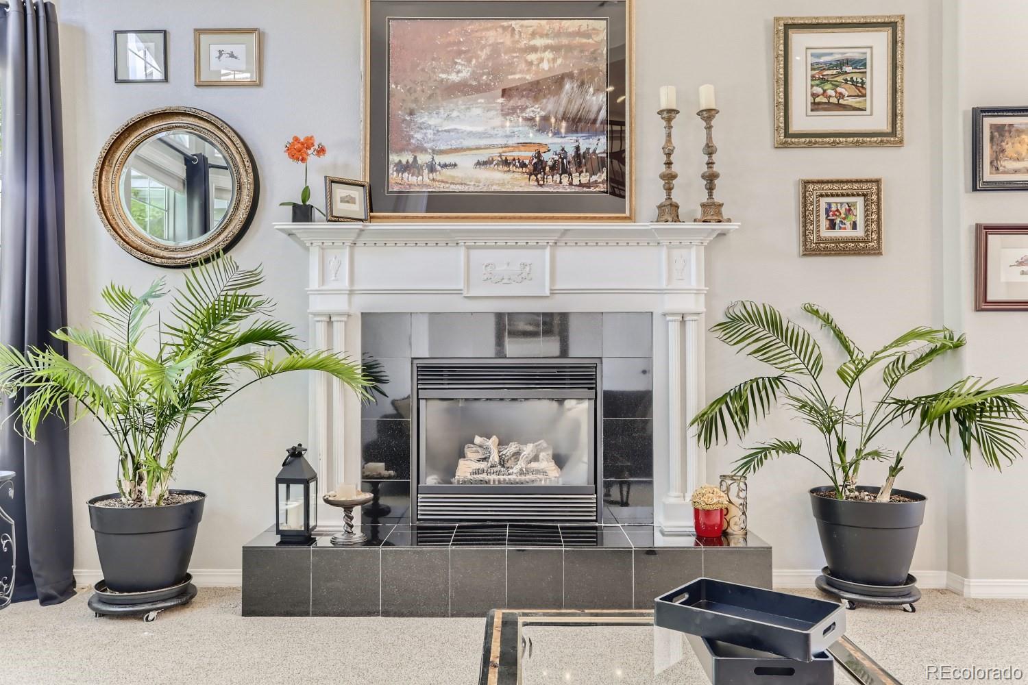 10189 Longview Drive Lone Tree, CO 80124 - Photo 5 of 40 a living room with furniture and a fireplace