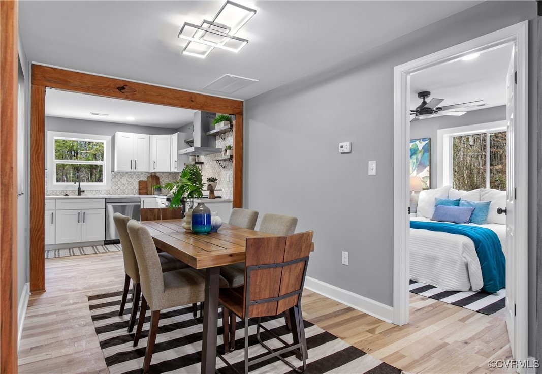 8501 Barnetts Road Charles City, VA 23030 - Photo 9 of 33 Dining area featuring light wood-style flooring, a