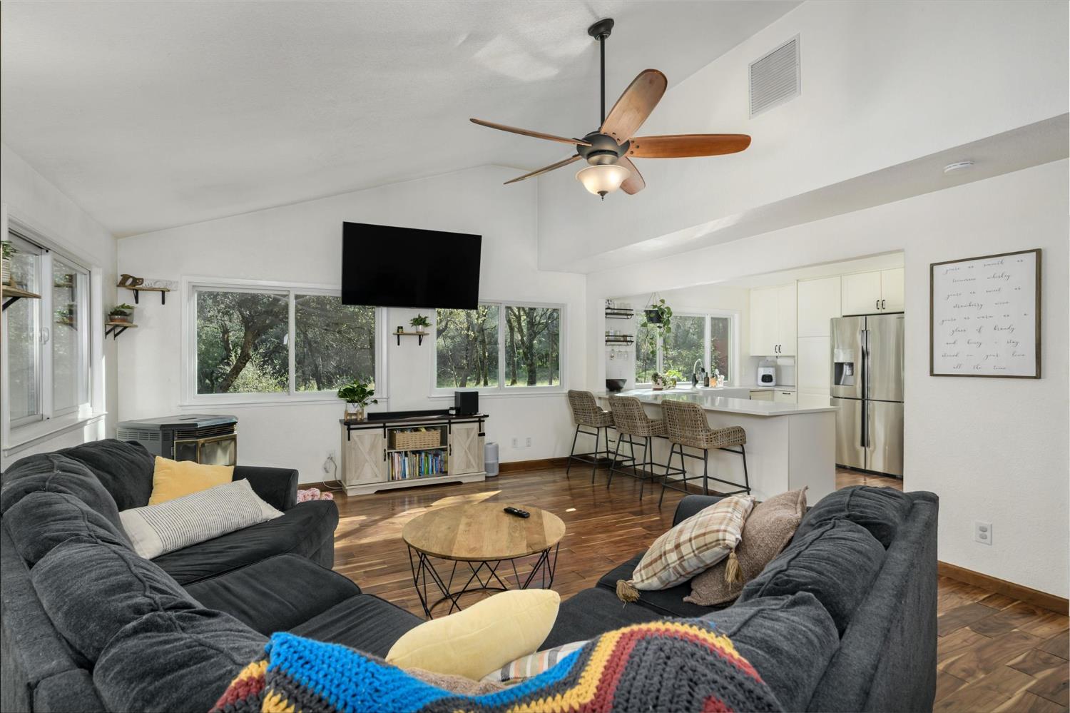 3640 Omo Ranch Road Somerset, CA 95684 - Photo 7 of 52 Living room/kitchen combo - Lots of windows for light