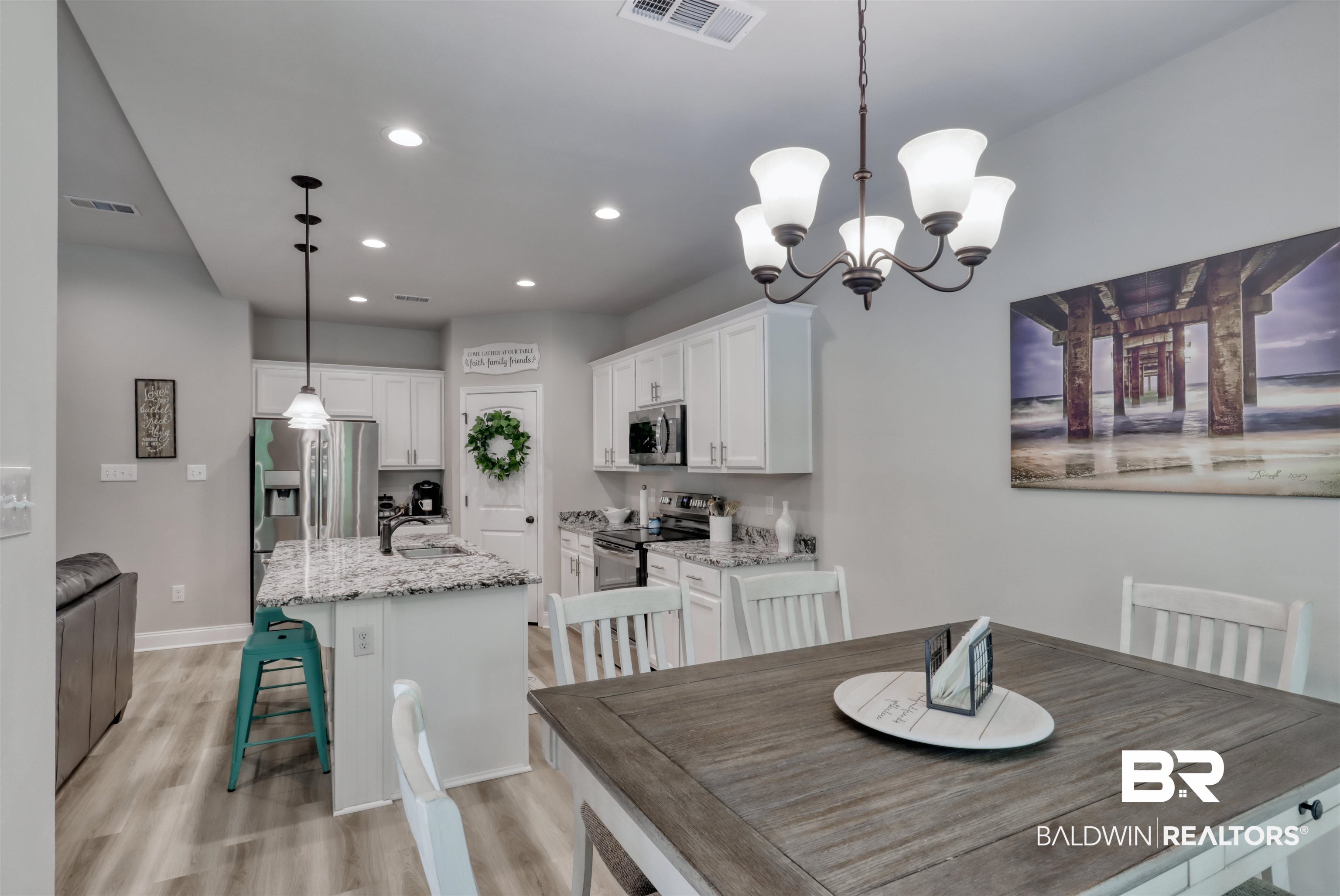 987 Gibson Court Foley, AL 36535 - Photo 11 of 34 Dining room with visible vents, recessed lighting, light wood finished floors, and baseboards