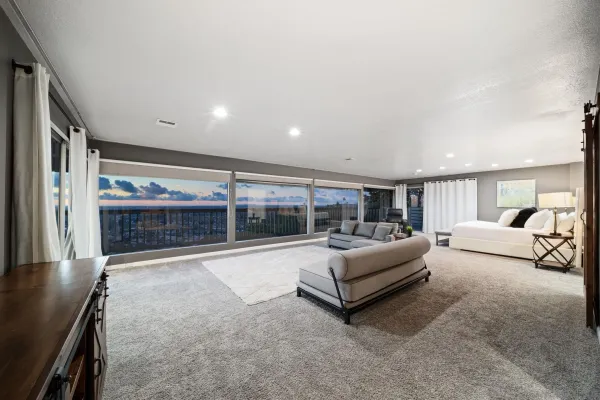 a living room with furniture and a couch